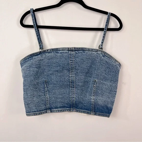Habitual Denim Crop Tank Top Adjustable Removable Straps size large NWT - Picture 1 of 4